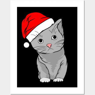 Santa Kitty Posters and Art